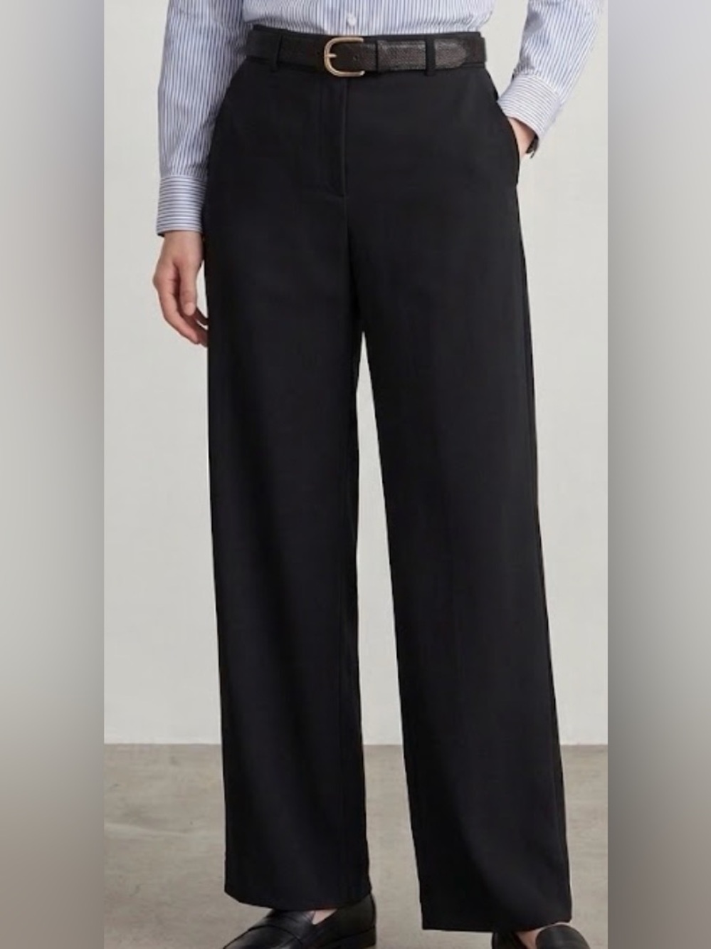 J. CREW Black High Rise Flat Front Straight Leg Slacks Size 2
